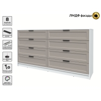 Kомод Тренд КТ-К197 (Белый ЛДСП/ Луна ЛМДФ) Ш1965 В1020 Г451